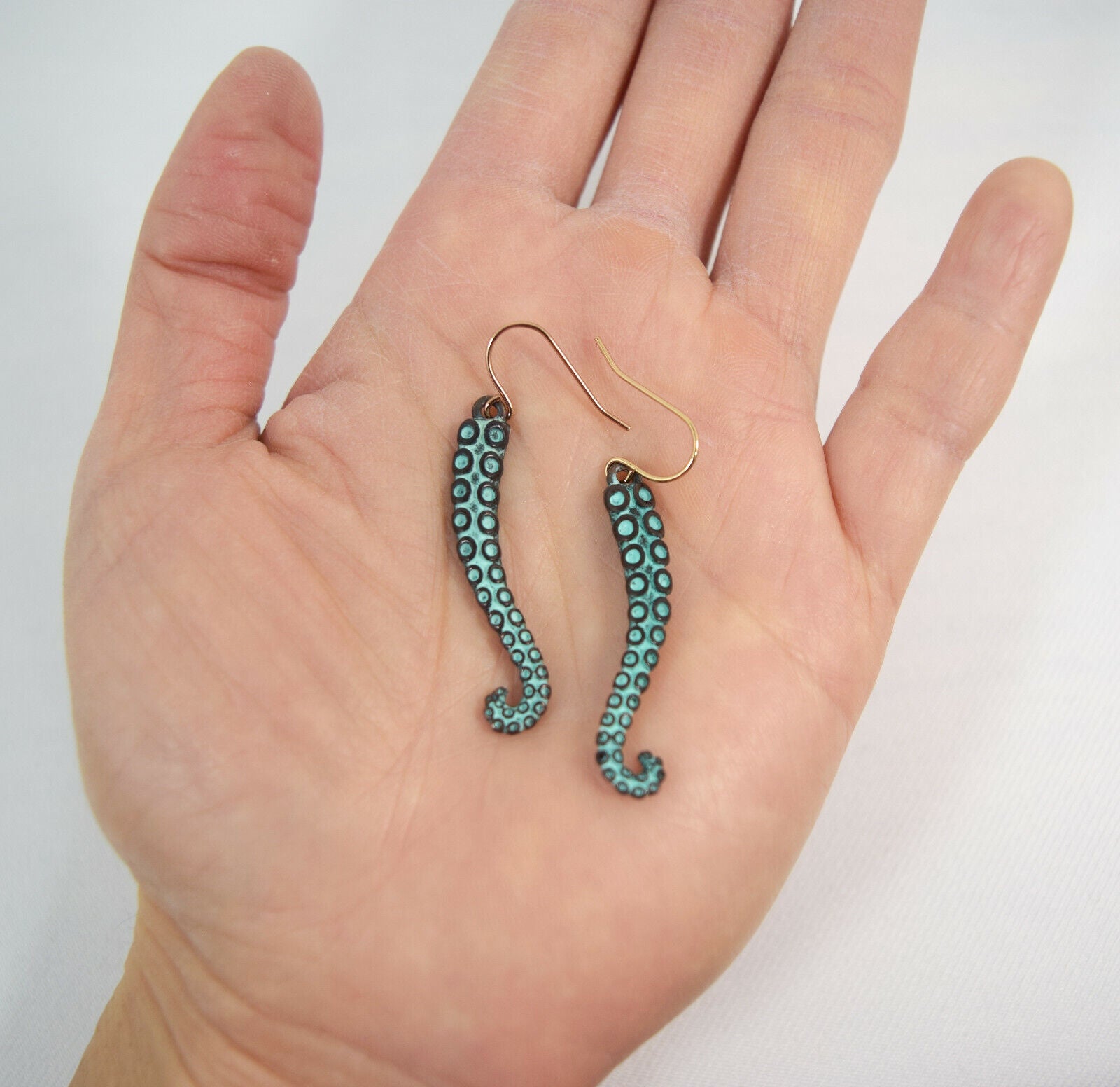 Silver Octopus Tentacle Earrings – Nautical Fantasy Steampunk Sea Life Jewelry - Skelapparel