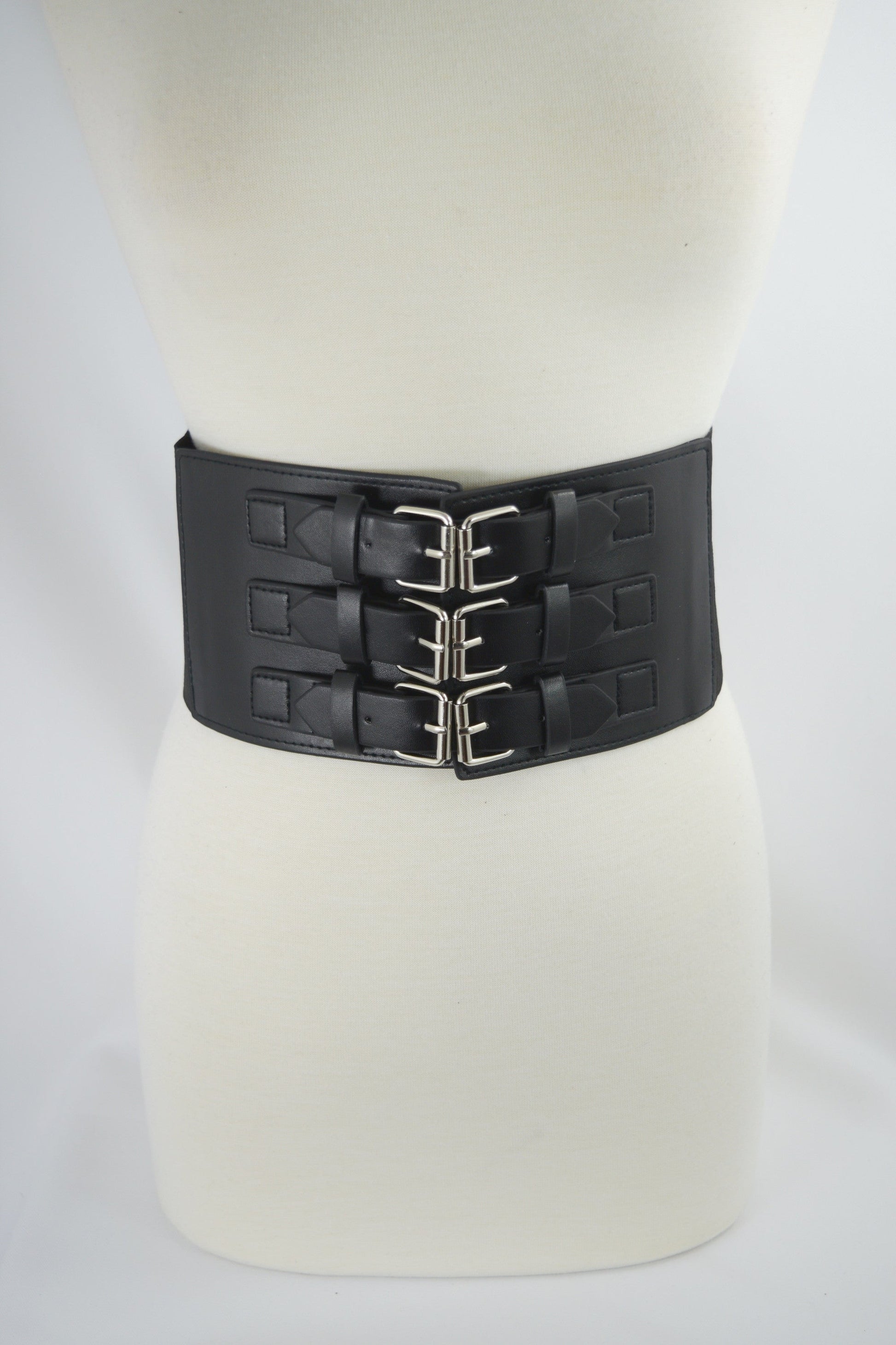 Accessories Gothic Cyber Steampunk Triple buckle Corset wide elastic belt