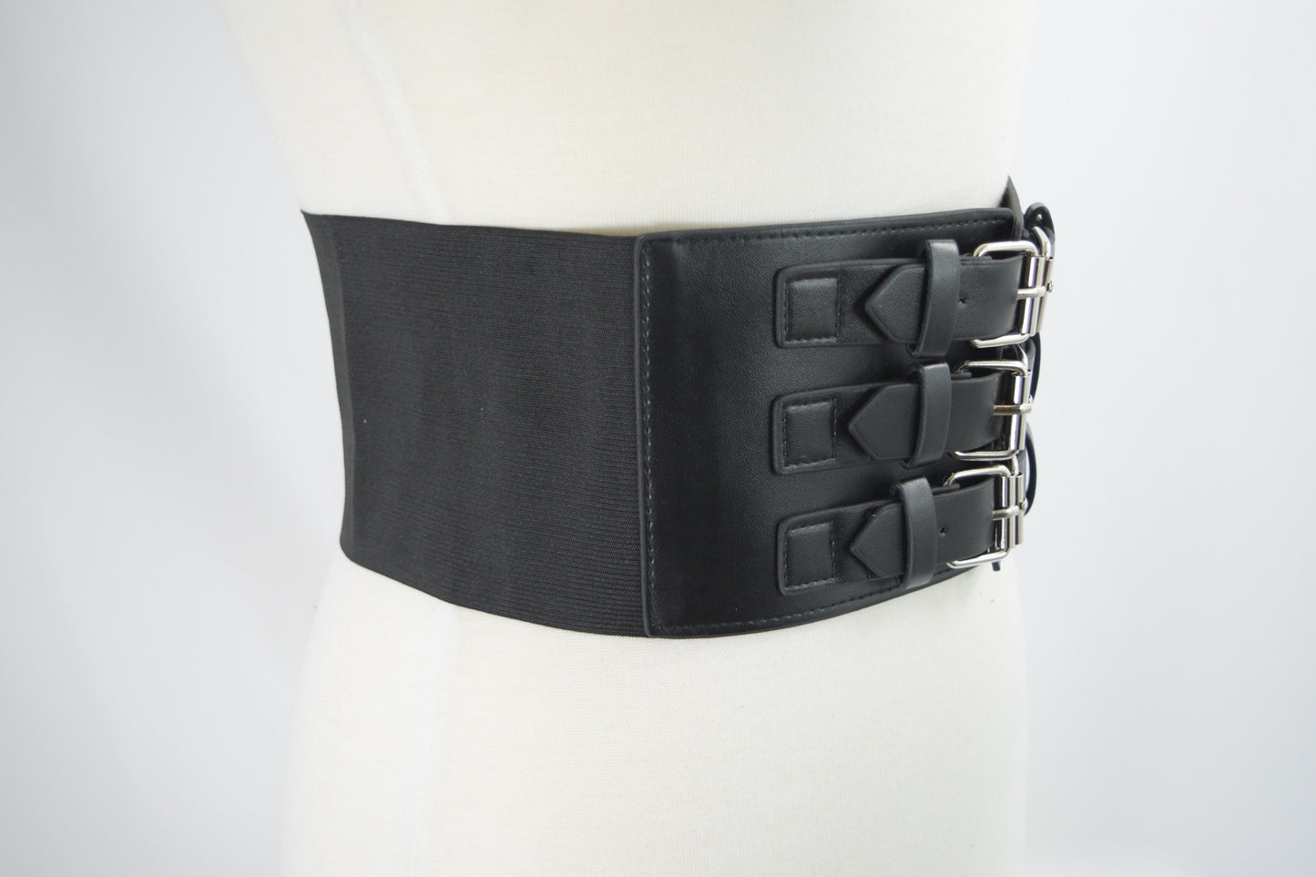 Accessories Gothic Cyber Steampunk Triple buckle Corset wide elastic belt