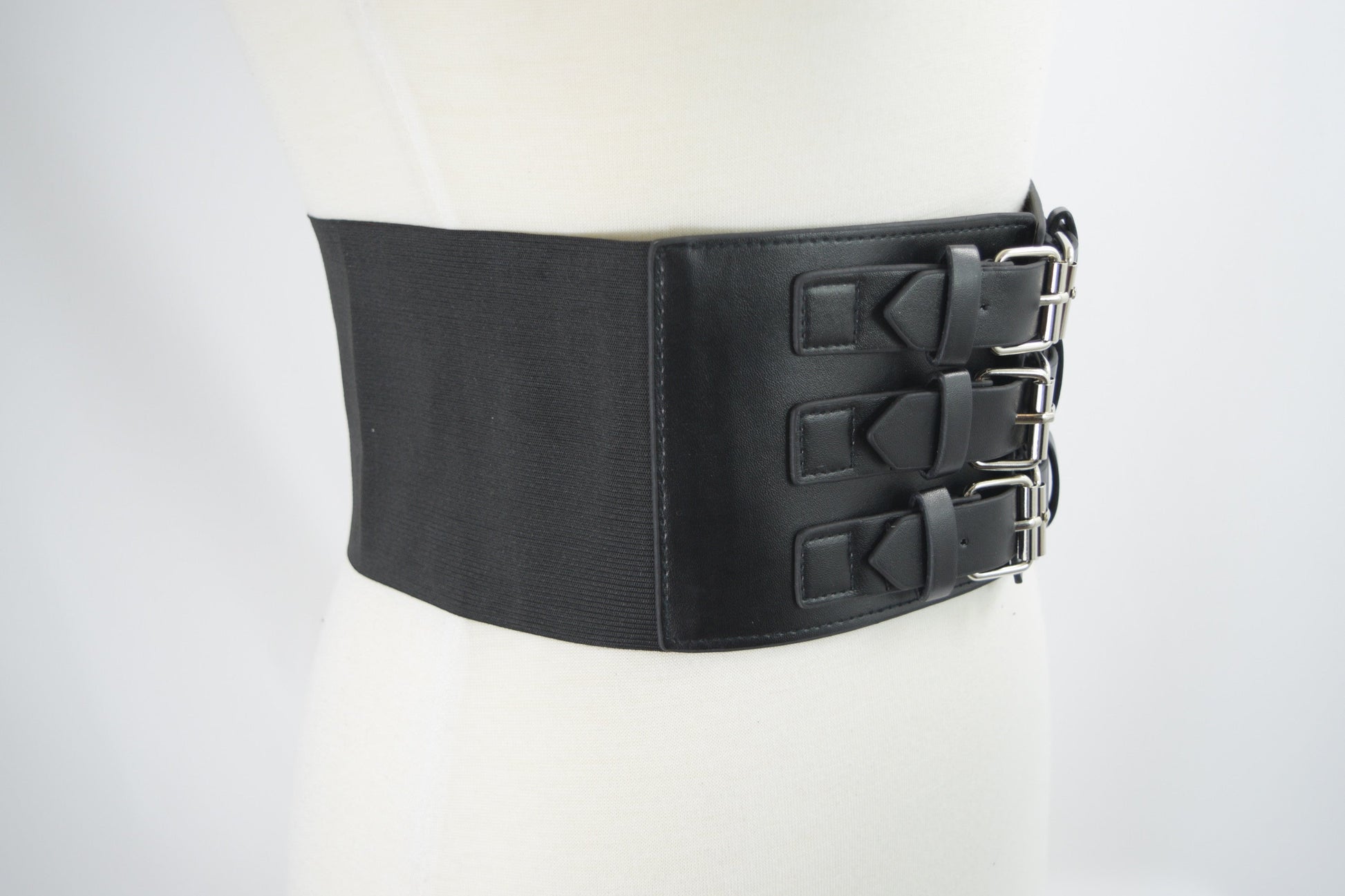 Accessories Gothic Cyber Steampunk Triple buckle Corset wide elastic belt