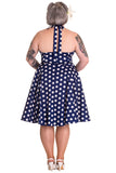 Hell Bunny Mariam 60's Red and White Polka Dots Halter Flare Party Dress