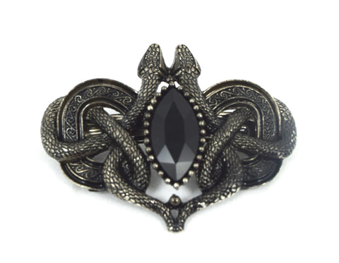 Accessories Restyle Gothic Celtic Magick Snakes Of Avalon Black Stone Hair Clip Barrette