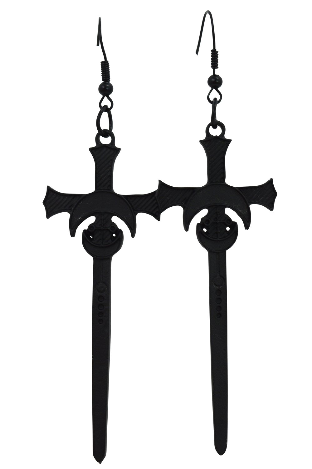 Accessories Black Restyle Moon Swords Earrings Distressed Gothic Witchy Occult Earrings