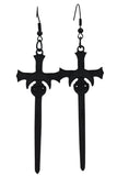 Accessories Black Restyle Moon Swords Earrings Distressed Gothic Witchy Occult Earrings