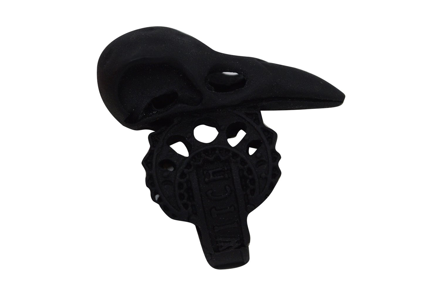 Accessories Restyle Witch Crow Skull Raven Skull Crescent Moon Matte Black Occult Ring
