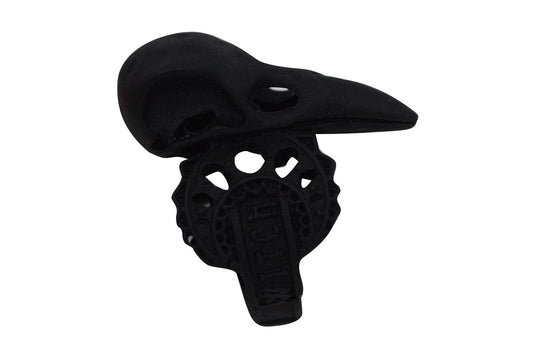 Accessories Restyle Witch Crow Skull Raven Skull Crescent Moon Matte Black Occult Ring
