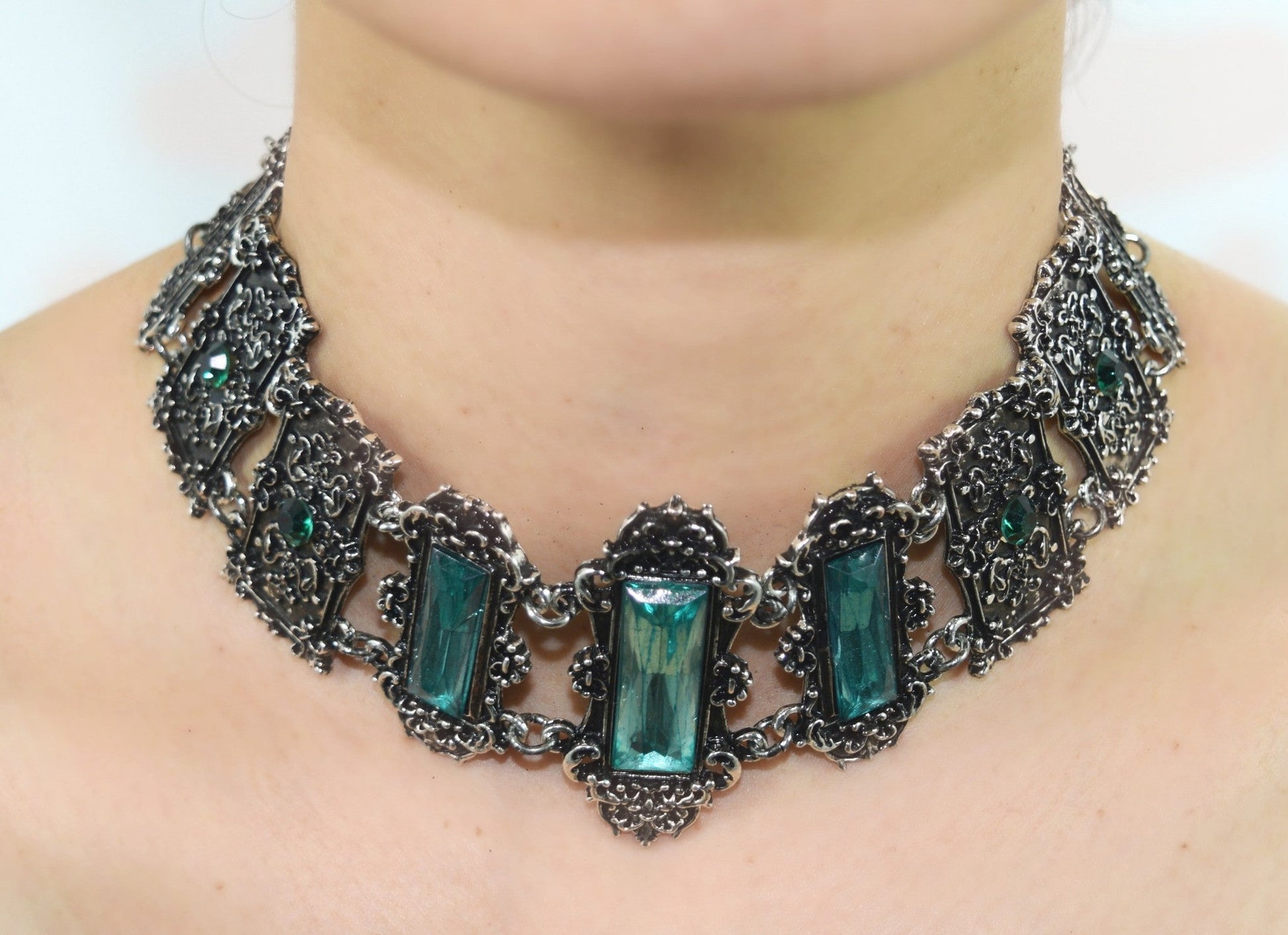 Jewellery Gothic Choker Vivian Mint Green Choker Necklace Gothic Elegant Victorian Jewelry