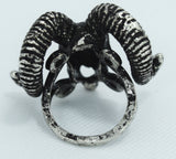 Jewellery Ram Skull and Arsenic Symbol Gothic Occult Ring