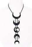 Jewellery Black Restyle Gypsy Goth Moon Phase Lunar Phases lunar cycle Long Necklace