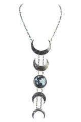 Jewellery Restyle Gypsy Goth Moon Phase Lunar Phases lunar cycle Long Necklace