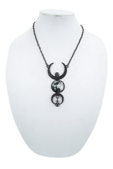 Jewellery Restyle Gypsy Gothic Dark Magic Witchcraft Black Luna Full Moon Pendant Necklace