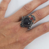 Jewellery Restyle Sacred Heart Ring with Antler and poliched Stone