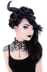 Jewellery Restyle Victorian Gothic Burlesque black Beaded Chandelier Choker Necklace