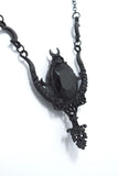 Jewellery Restyle Witch Goth Mystica Black Stone and horns Necklace