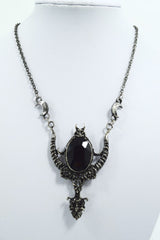 Jewellery Silver Restyle Witch Goth Mystica Black Stone and horns Necklace