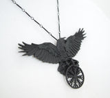 Jewellery Witchcraft Dark Magic Raven Helm of Awe Gothic Raven necklace