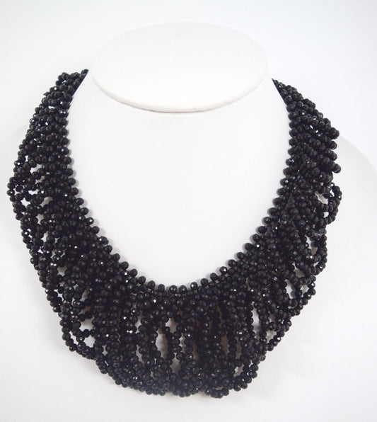 Jewelry Gothic Victorian Classic evening collar Choker black beaded Necklace