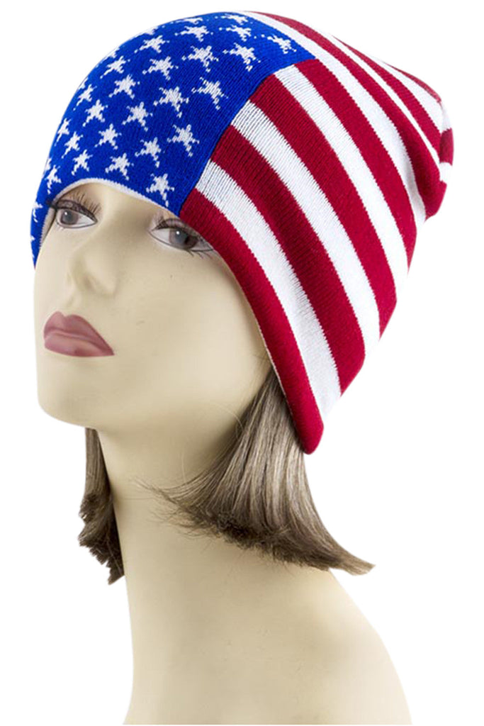 Accessories American Flag Go USA Patriotic Proud to Be American Knit Beanie Hat