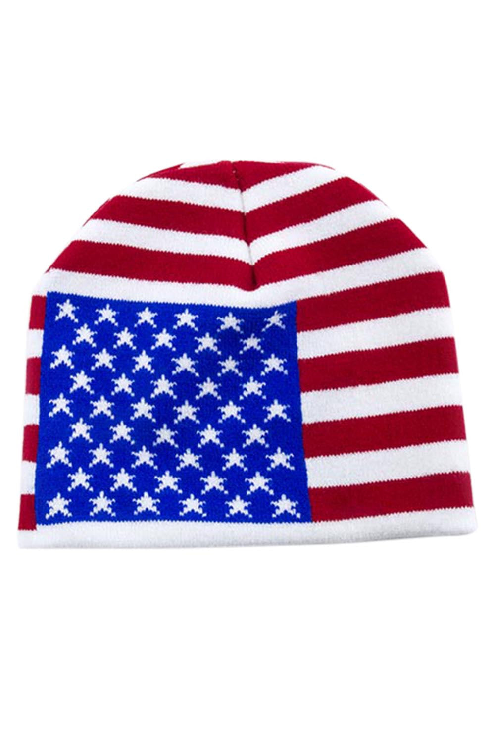 Accessories American Flag Go USA Patriotic Proud to Be American Knit Beanie Hat