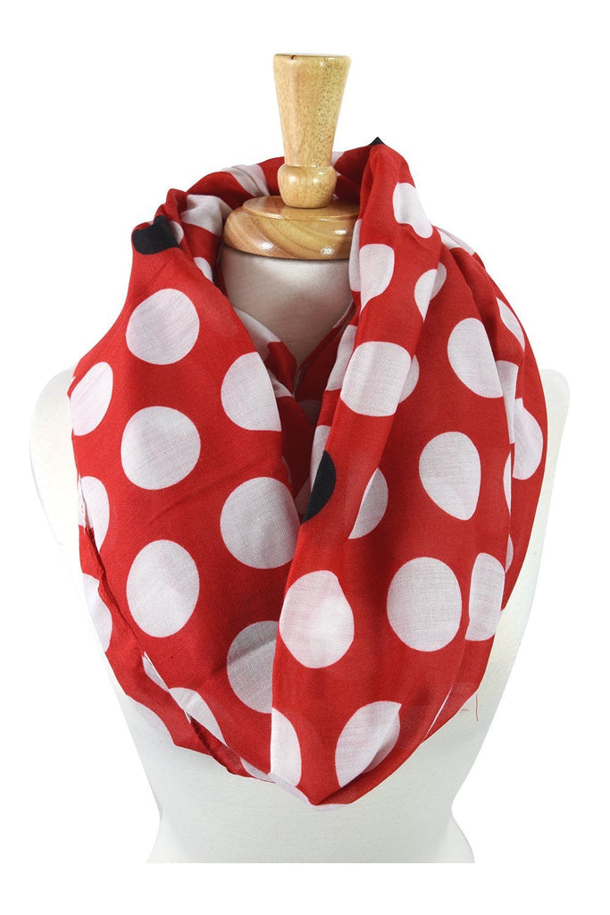Accessories Red City Mod Dots & Dots Polka Dot Lovely Infinity Fashion Scarf