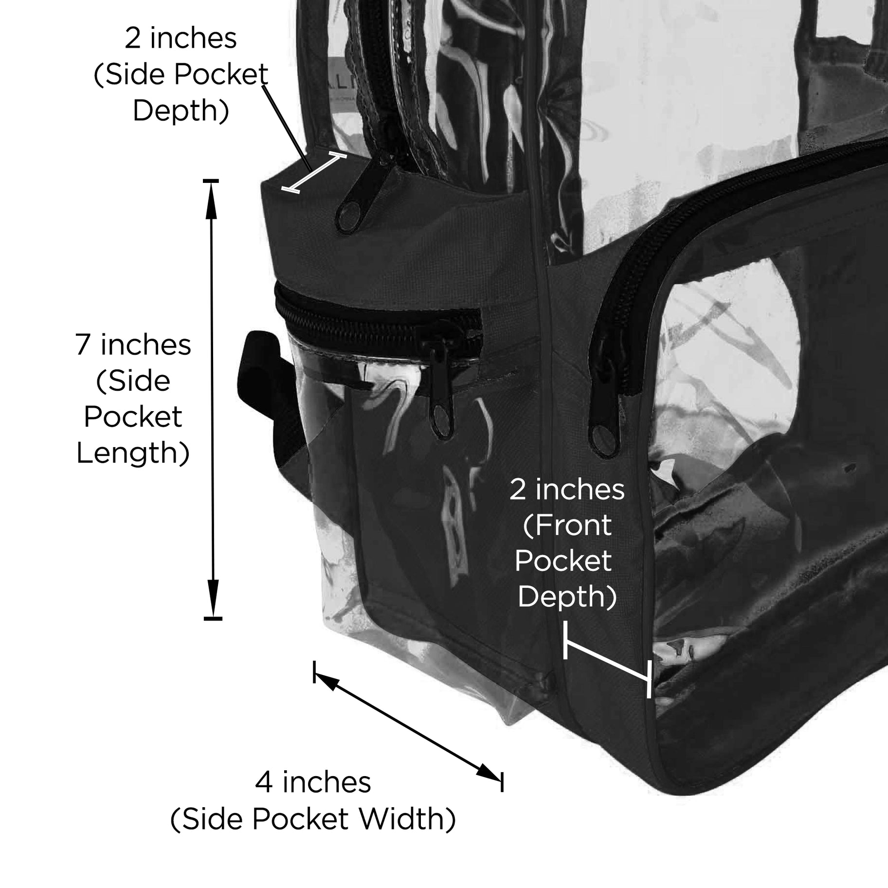 Accessories Clear transparent Backpack School Stadium Approved for Concert, Beach, Work, Travel & Sporting