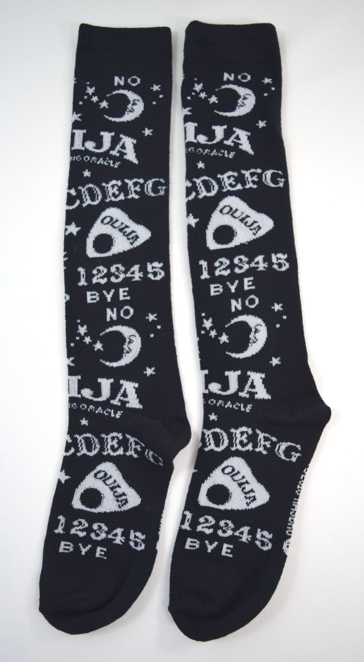 Accessories Gothic Girl Black Ouija Board Knee High Socks - Spirit Board black Socks