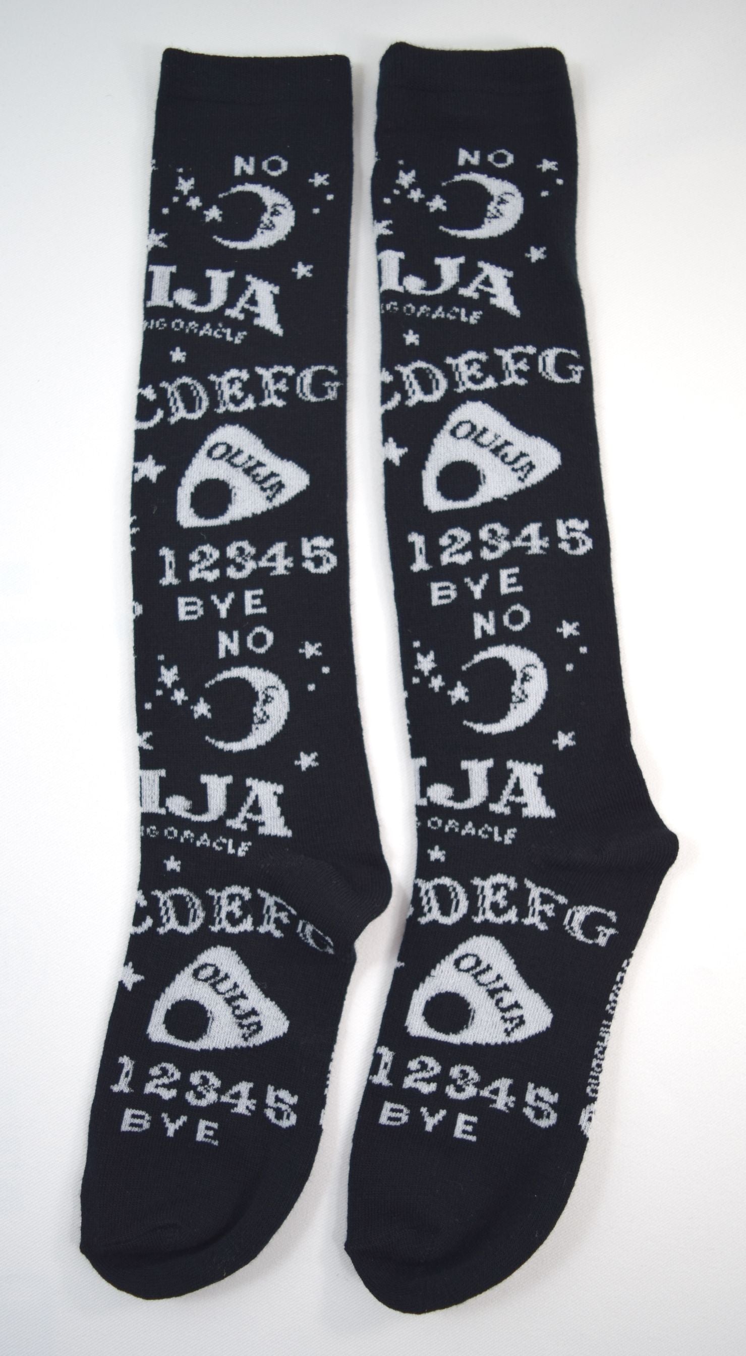 Accessories Gothic Girl Black Ouija Board Knee High Socks - Spirit Board black Socks