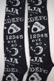 Accessories Gothic Girl Black Ouija Board Knee High Socks - Spirit Board black Socks
