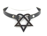 Accessories Gothic Punk Rock Emo Heartaguram Pendant Leather Choker Necklace