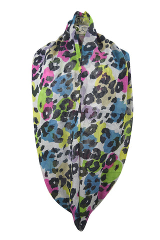Accessories Multi Modern Retro Funky Colorful Animal Print Leopard Infinity scarf