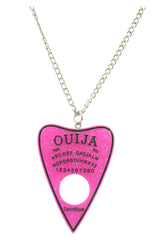 Accessories Pink Ouija Board Planchette Pastel Goth Nu-goth Glitter Pastel Ouija Board Planchette Acrylic Large Statement Necklace