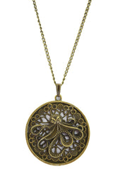 Accessories Steampunk Vintage Toilers of The Sea Octopus Kraken Antiqued Bronze Filigree Necklace
