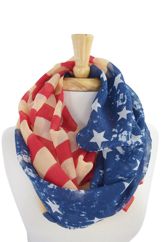 Accessories Vintage Design American Flag Stars and Stripes Infinity Scarf
