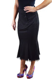 Bottoms 50's Vintage Style vixen Sailor Lace Trim Wiggle stretchy black pencil skirt