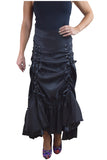 Bottoms Gothic Victorian Steampunk Black Satin Maxi Gown Skirt 3-way Corset Skirt Renaissance Skirt