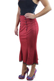 Bottoms Vintage Style Retro Sailor Double Button Red Mermaid Pencil Midi Skirt