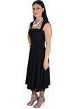 Dresses 50's Vintage Design Rockabilly Vamp Black Belted Party Dress with Bow Accent