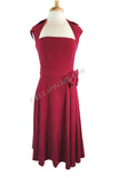 Dresses 50's Vintage Design Rockabilly Vamp Red Belted Party Dress with Bow Accent