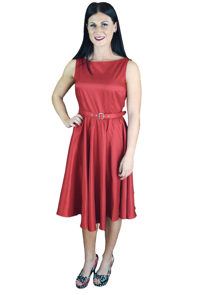 Satin rockabilly deals dress