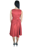 Dresses 60's Vintage Design Rockabilly First Love Red Satin Flare Party Dress