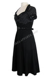 Dresses 60's Vintage Retro Design Polka Dot Flare Party Dress