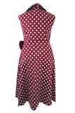 Dresses 60's Vintage Retro Rockabilly Pin-up Red and White Polka Dot Belted bow Party Dress plus size