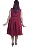 Dresses Plus 60's Vintage Design Red Sleeveless Flare Swing Party Dress
