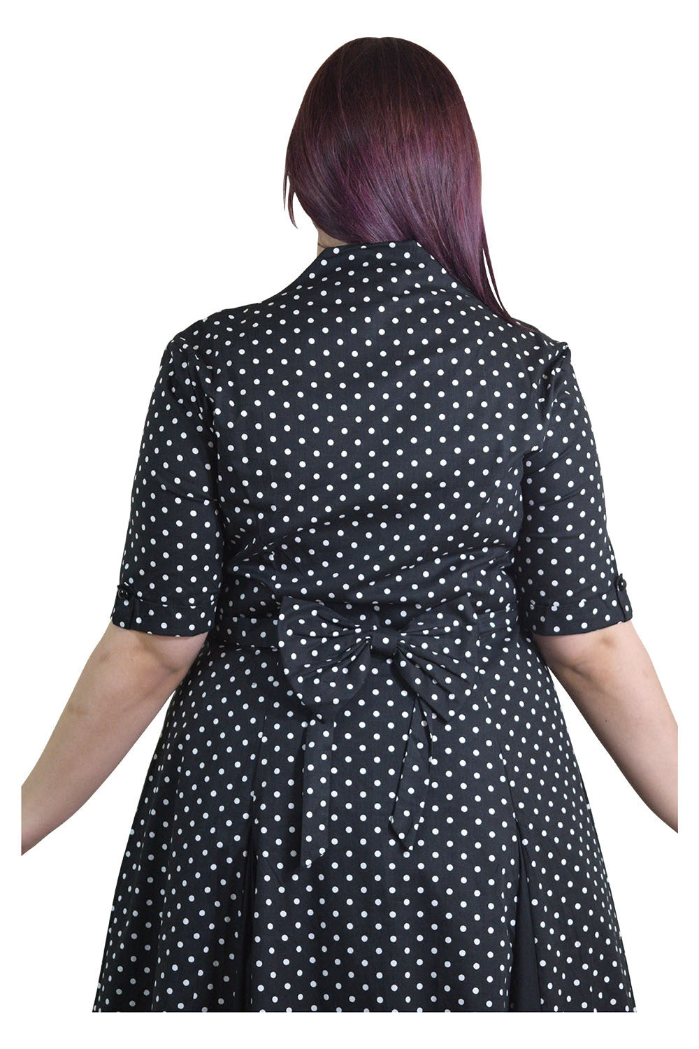 Dresses Plus Size 50's Retro Design Polka Dot Party Swing Dress