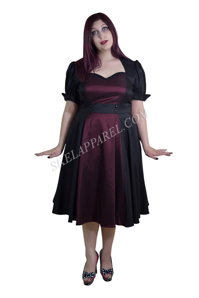 Burgundy hotsell rockabilly dress