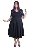 Dresses Plus Victorian Vintage Lace Insert Goth Elegance Black Flare Party Dress
