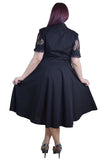 Dresses Plus Victorian Vintage Lace Insert Goth Elegance Black Flare Party Dress
