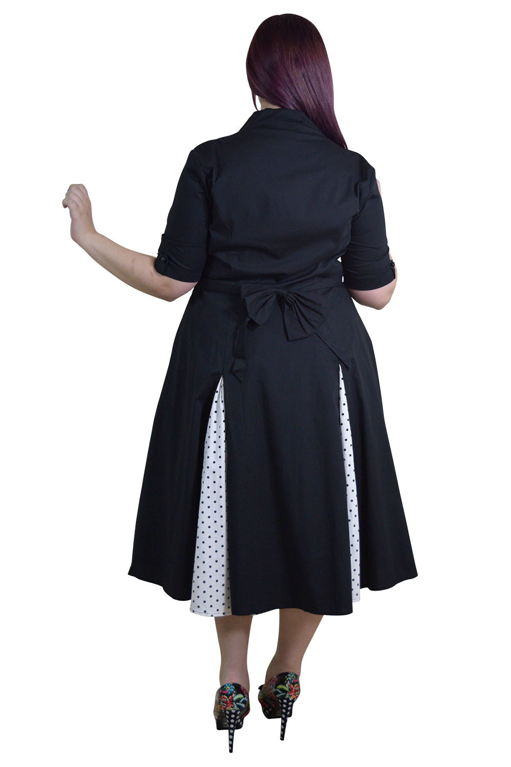 Vintage Rockabilly Black White Polka-dot plus size dress with sleeves US16 ( EU18) / black/white Vintage Rockabilly Black White Polka-dot plus size dress with sleeves US16 ( EU18) / black/white
