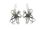 Jewellery Silver Antique Silver Metal Steampunk Kraken Octopus Sea Life Dangle Earrings