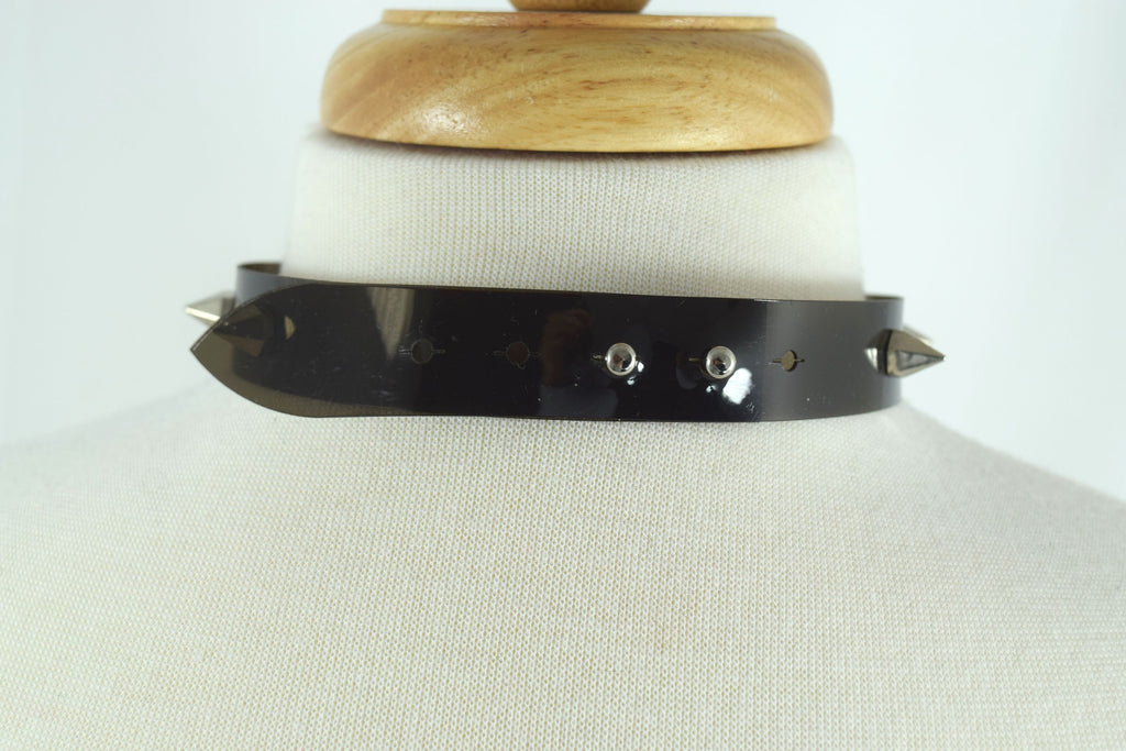 Jewellery Cyber Punk Cyber Rave Cyber Goth Transparent PVC Spiked Collar Choker Necklace